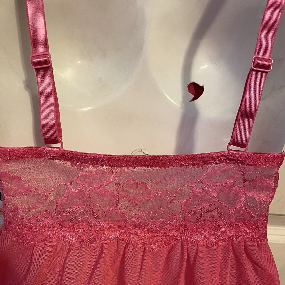 New HUSH INTIMATES Lessie Pink Babydoll Fairy Lace Tap Set Sexy WomenS Lingerie - Picture 7 of 11
